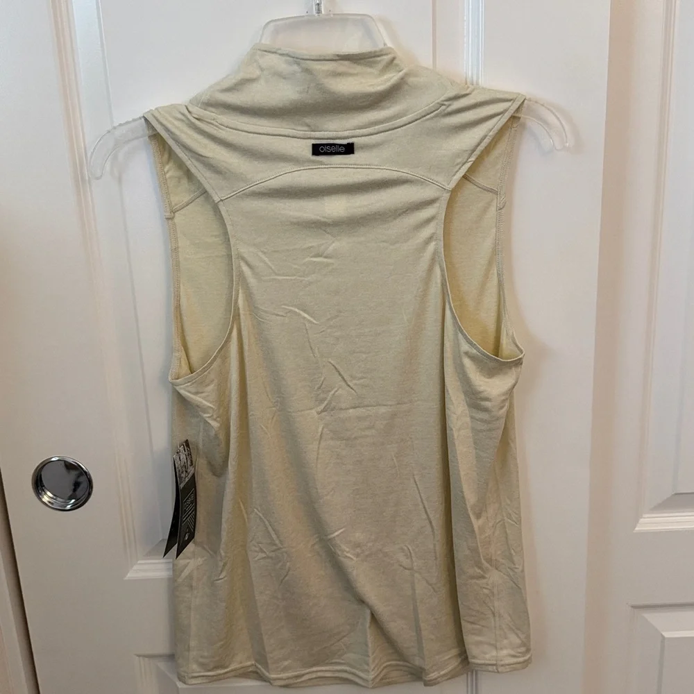 Oiselle Light Lux Mock Neck - 8 - ivory - Picture 3 of 4